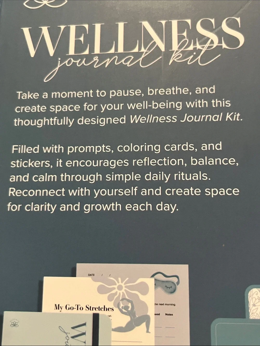 Wellness Journal Kit - Blue Floral Self-Care Notebook Set